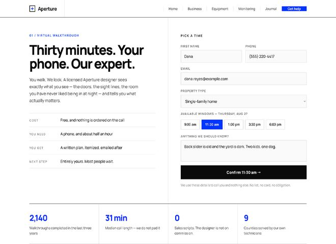 Aperture — the same platform rendered in a different dealer’s brand