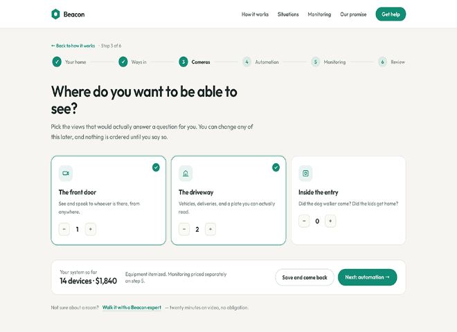 Beacon — the same platform rendered in a different dealer’s brand