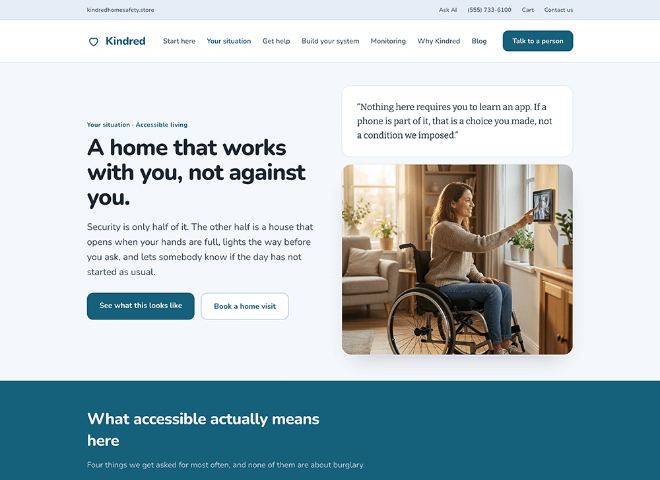 Kindred — the same platform rendered in a different dealer’s brand
