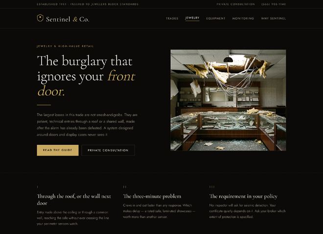 Sentinel & Co. — the same platform rendered in a different dealer’s brand