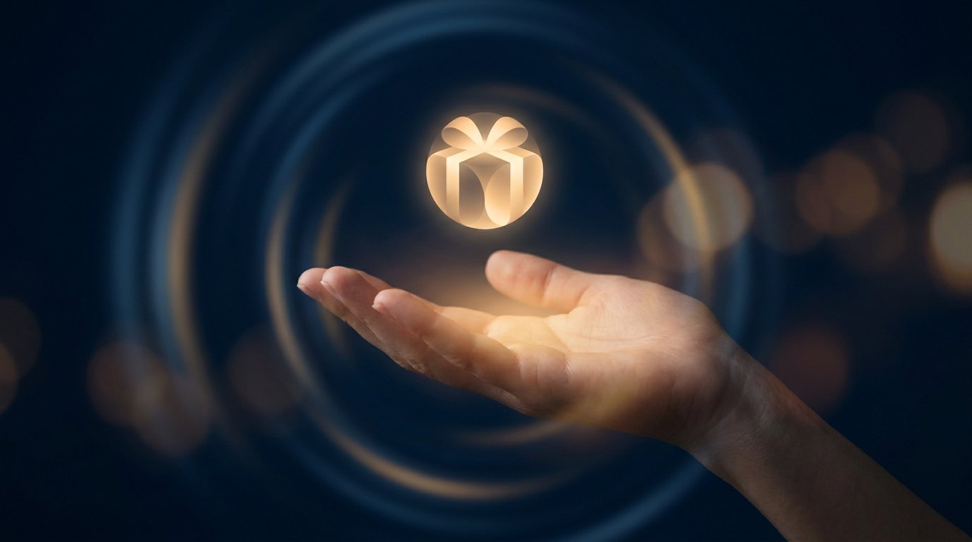 A gift of light offered openly, trust radiating outward