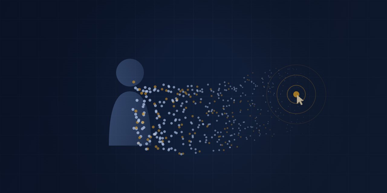 A click dissolving a figure into particles