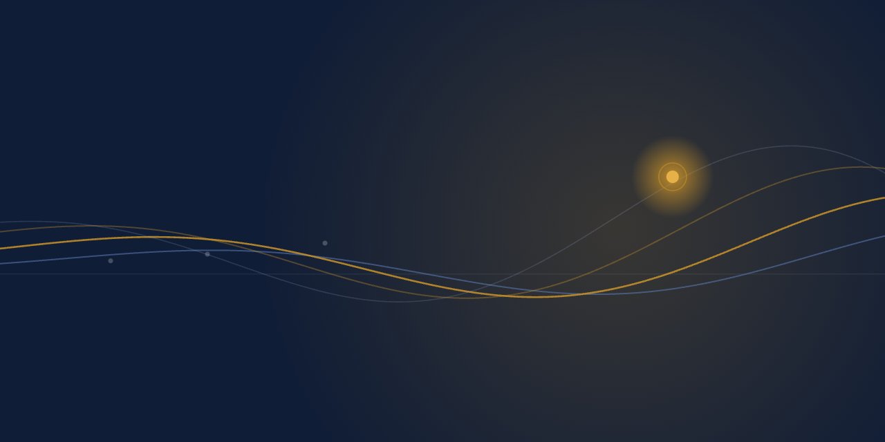 An abstract wave rising toward a single cresting point of light