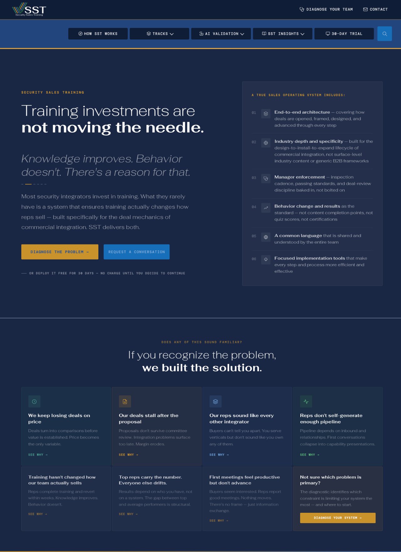 The Security Sales Training homepage